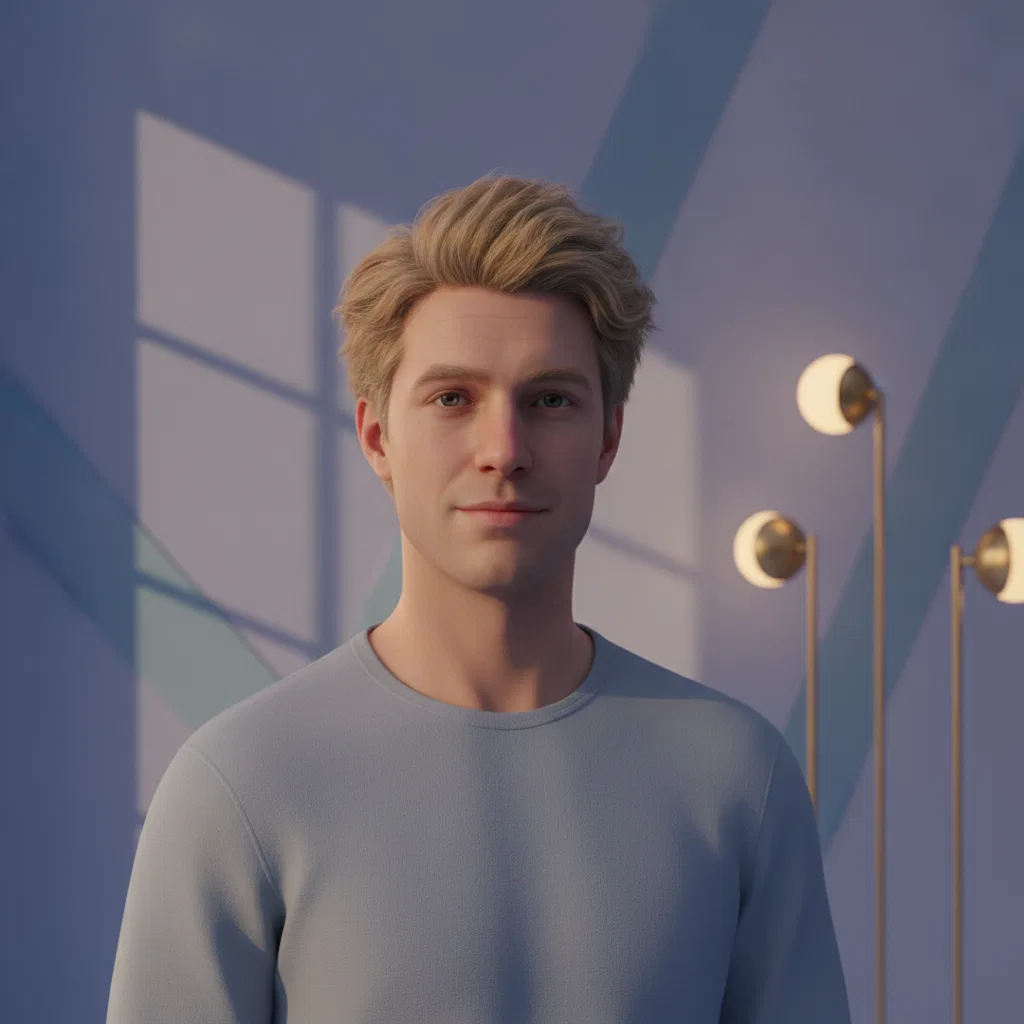 Studio portrait of Callum Hughes, a reader of lovelysybrightiu